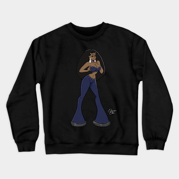 Denim Divine Crewneck Sweatshirt by Jennifer Elder Art